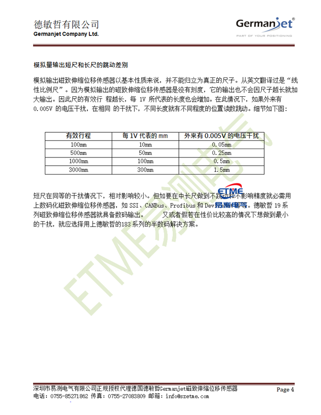 如何找出Germanjet德敏哲模擬量磁致伸縮位移傳感器位置讀數(shù)跳動(dòng)原因