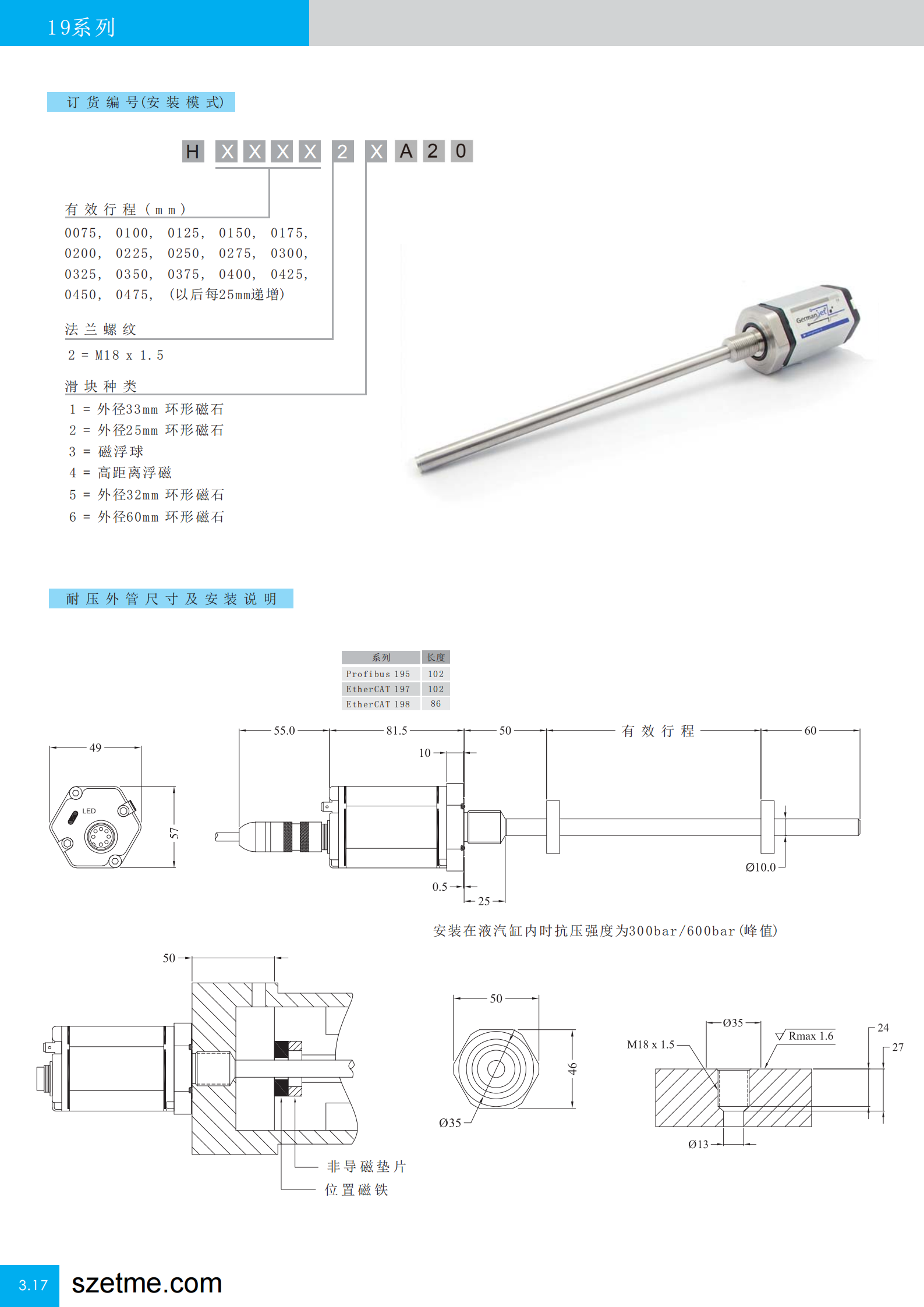 磁致伸縮位移傳感器5